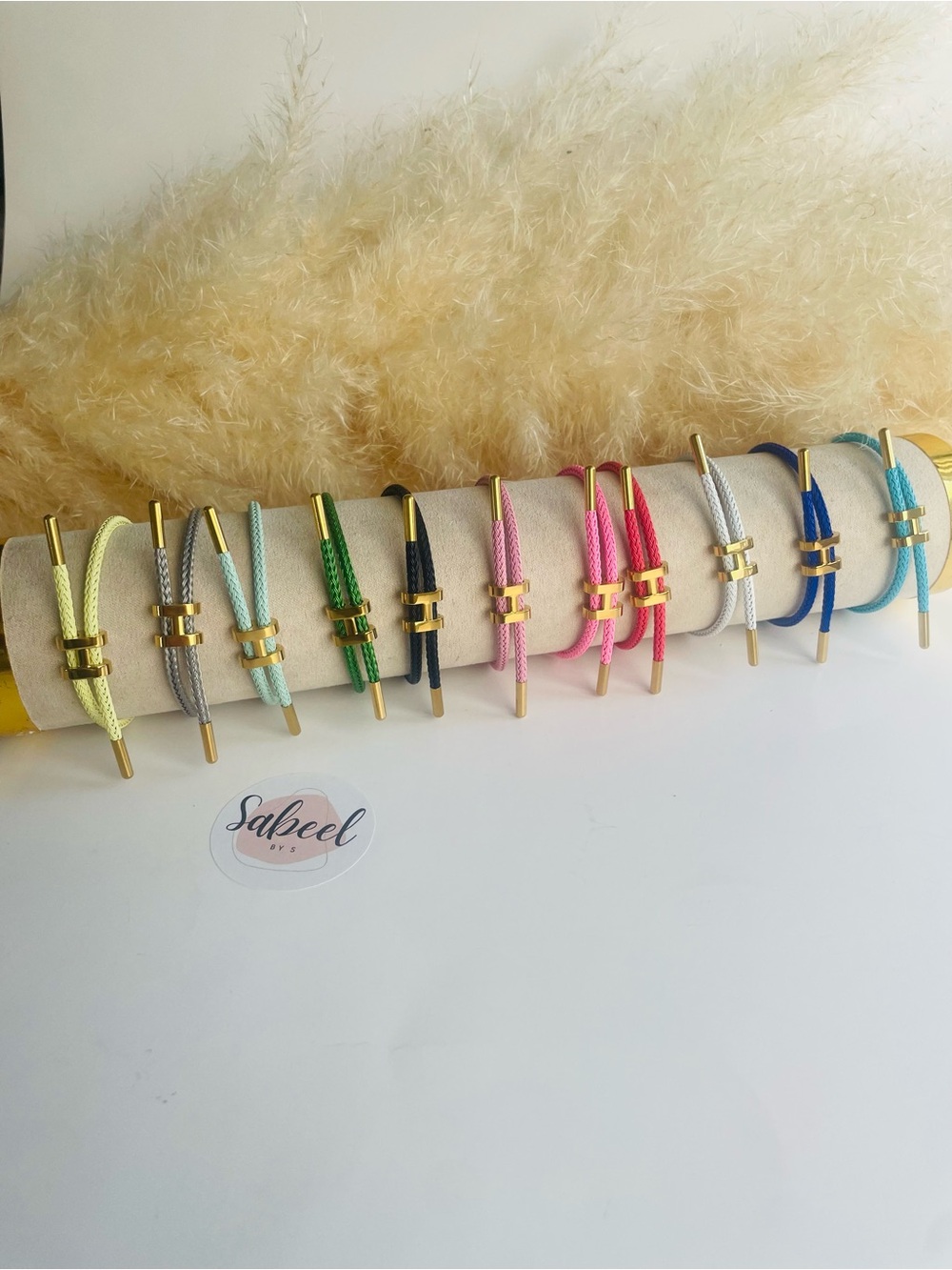 Bracelet Effet Corde Résine H Acier Inoxydable Ajustable | Resin Rope Style Brac